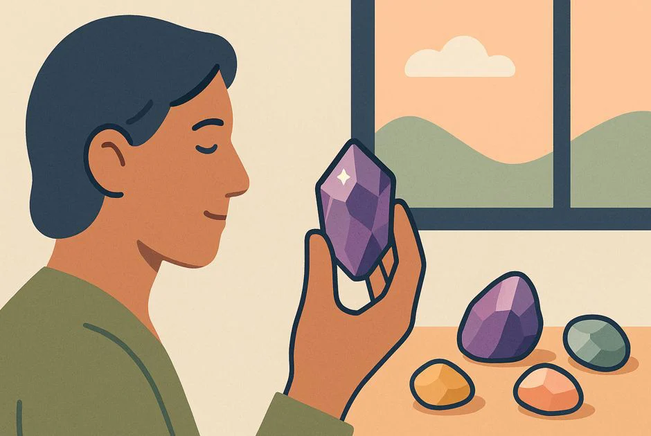 Crystal is held in the hand