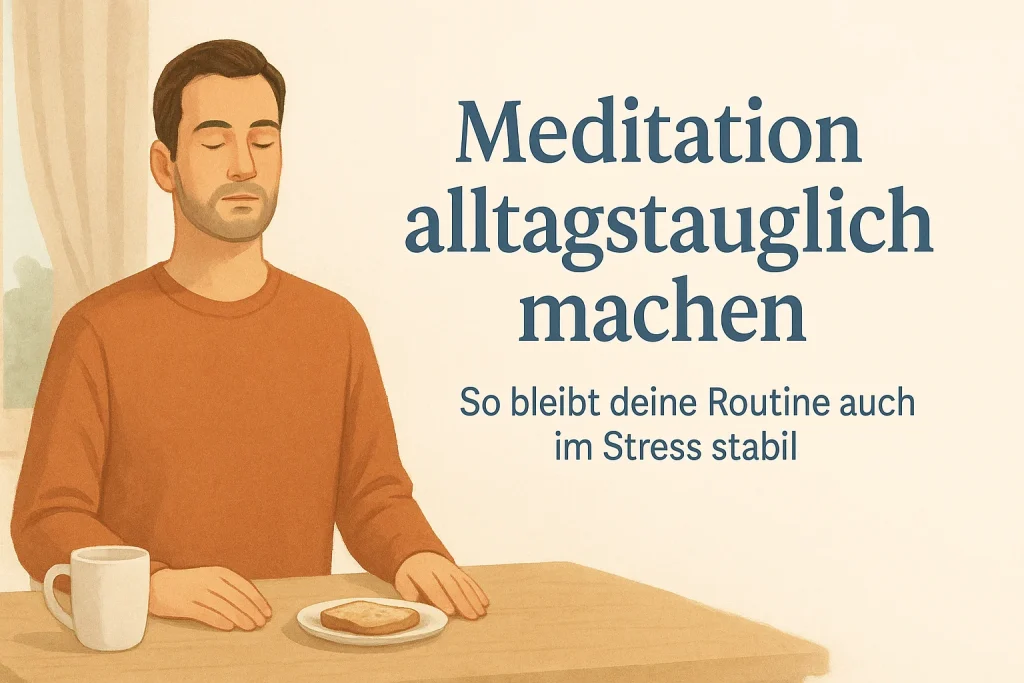 Mann integriert Meditation einfach in seine Morgenroutine