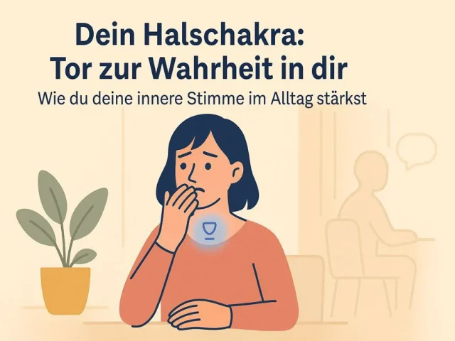 Person zögert zu sprechen, symbolisiert Angst vor Missverständnissen und blockiertes Halschakra