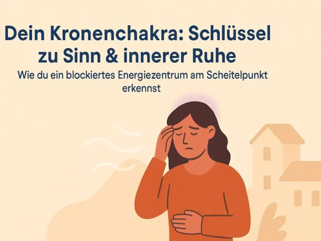 Person fühlt sich gestresst und leer, sucht nach tieferem Sinn und Verbindung, symbolisiert blockiertes Kronenchakra