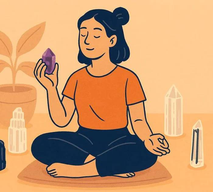 Introduction to meditation practice with crystals and mindfulness