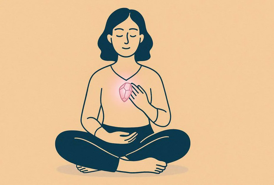 Herzöffnung und Selbstmitgefühl durch Rosenquarz in der Meditation