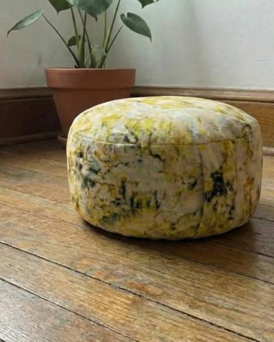 Grünes Bio Meditationskissen – Herzchakra Yoga Sitzkissen – Rundes Zafu mit Dinkelspelz, waschbar und vegan – Natur & Ha