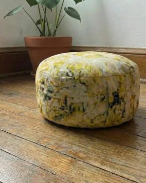 Grünes Bio Meditationskissen – Herzchakra Yoga Sitzkissen – Rundes Zafu mit Dinkelspelz, waschbar und vegan – Natur & Ha