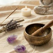 Amethyst-Rohstein auf der Handfläche – zeigt Größe und Struktur des Kristalls, ideal für Meditation, Energiearbeit oder zum Mitführen im Alltag.