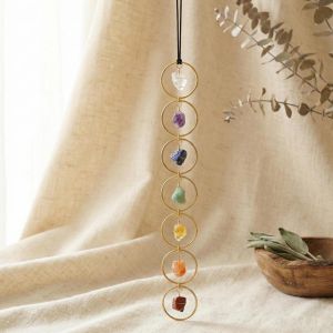 7-Chakra Talisman Anhänger an verstellbarem Band, ca. 45 cm Länge.