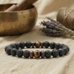 Lavastein Armband mit Tigerauge