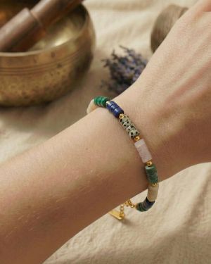 Edelstein Armband 14k Gold, bunte Naturstein Perlen, Chakra Schmuck minimalistisch, Boho Geschenk für Frauen, Yoga & Ach