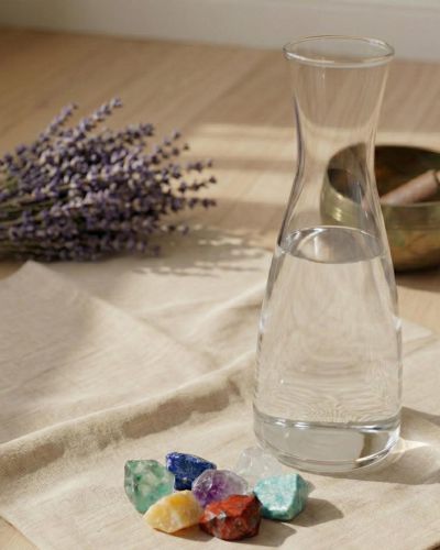 Wassersteine Set zur Edelsteinwasser Herstellung – 7 Rohsteine für energetisiertes Wasser – Amethyst, Quarz, Jaspis & mehr