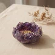 Amethyst Lotus Schale Räucherstäbchen Halter, Edelstein Deko für Meditation und Yoga Geschenk
