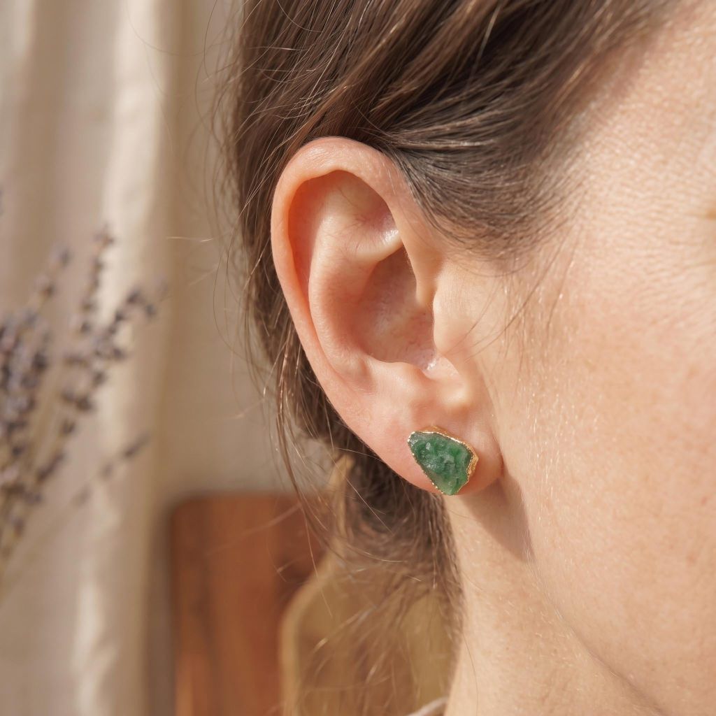 Grüner Aventurin Ohrstecker
