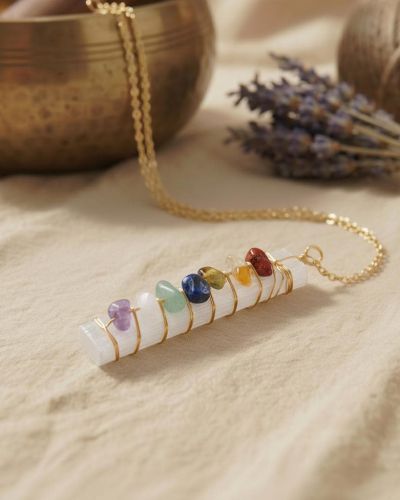 Chakra Selenit Kette